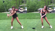 妹子们都有特殊的击球方式 美女高尔夫失误搞笑视频大合集