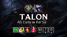 Talon AD男刀中单8.10版本精彩排位比赛