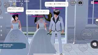 樱花校园模拟器去婚礼现场抢个男朋友，新郎为了我跟新娘打了起来