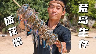 荒岛生存60天，打造菜园潜水捕食，竟发现一群花蟹