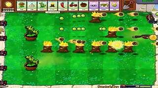 黑客版植物大战僵尸游戏 挑战使用三头豌豆+火树庄对抗僵尸