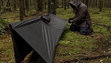 【露营】 Camping SOLO夜间紧急雨披保护区＆偏僻森林 Bushcraft By Nagua
